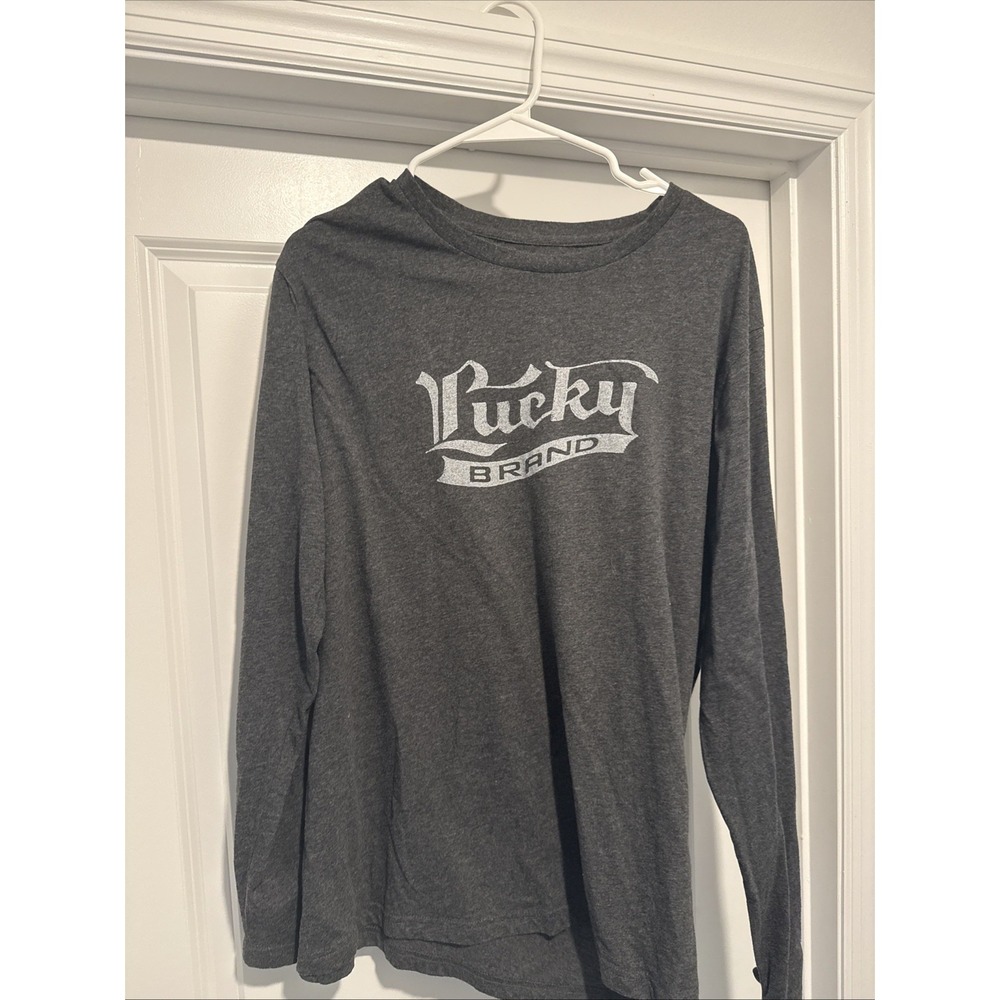 Lucky Brand Sleepwear Men's Size XL Gray Long Sleeve Stretch T Shirt Super Soft!